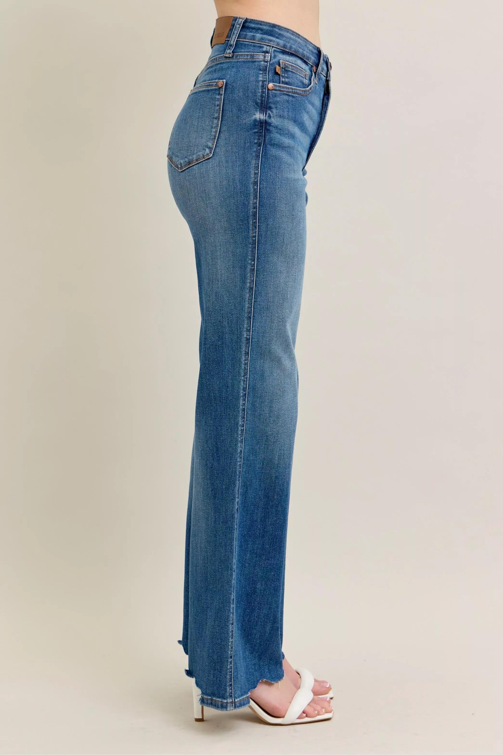 High Waist Tummy Control Wide Leg Jeans Plus Size Denim - Southern Shores Clothing