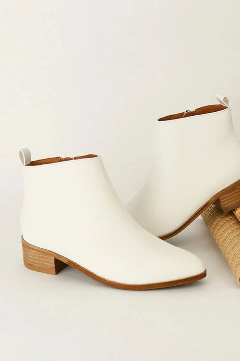 Beast Fashion PU Leather Block Heel Boots