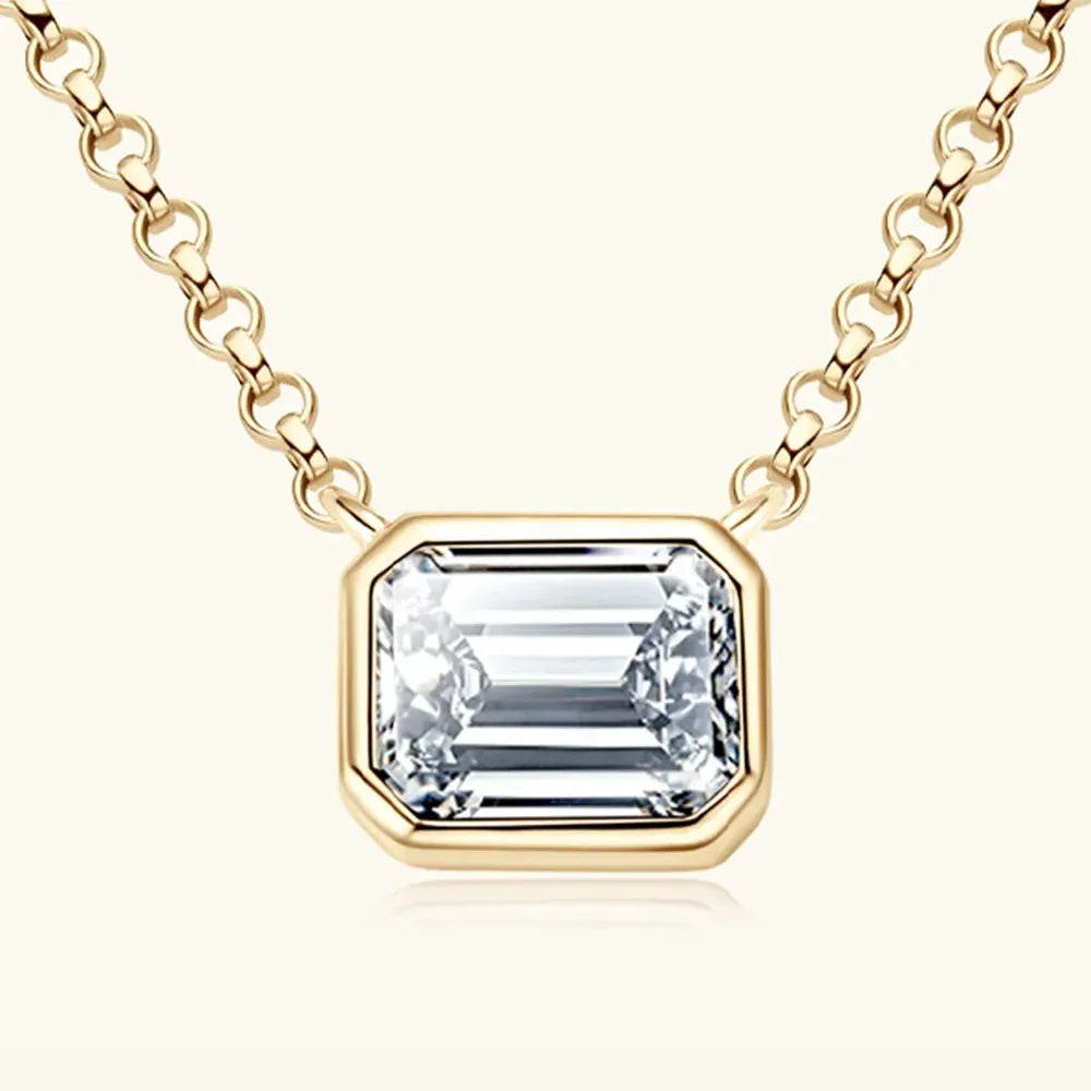 Moissanite Sterling Silver Pendant Necklace 1-Carat - Southern Shores Clothing