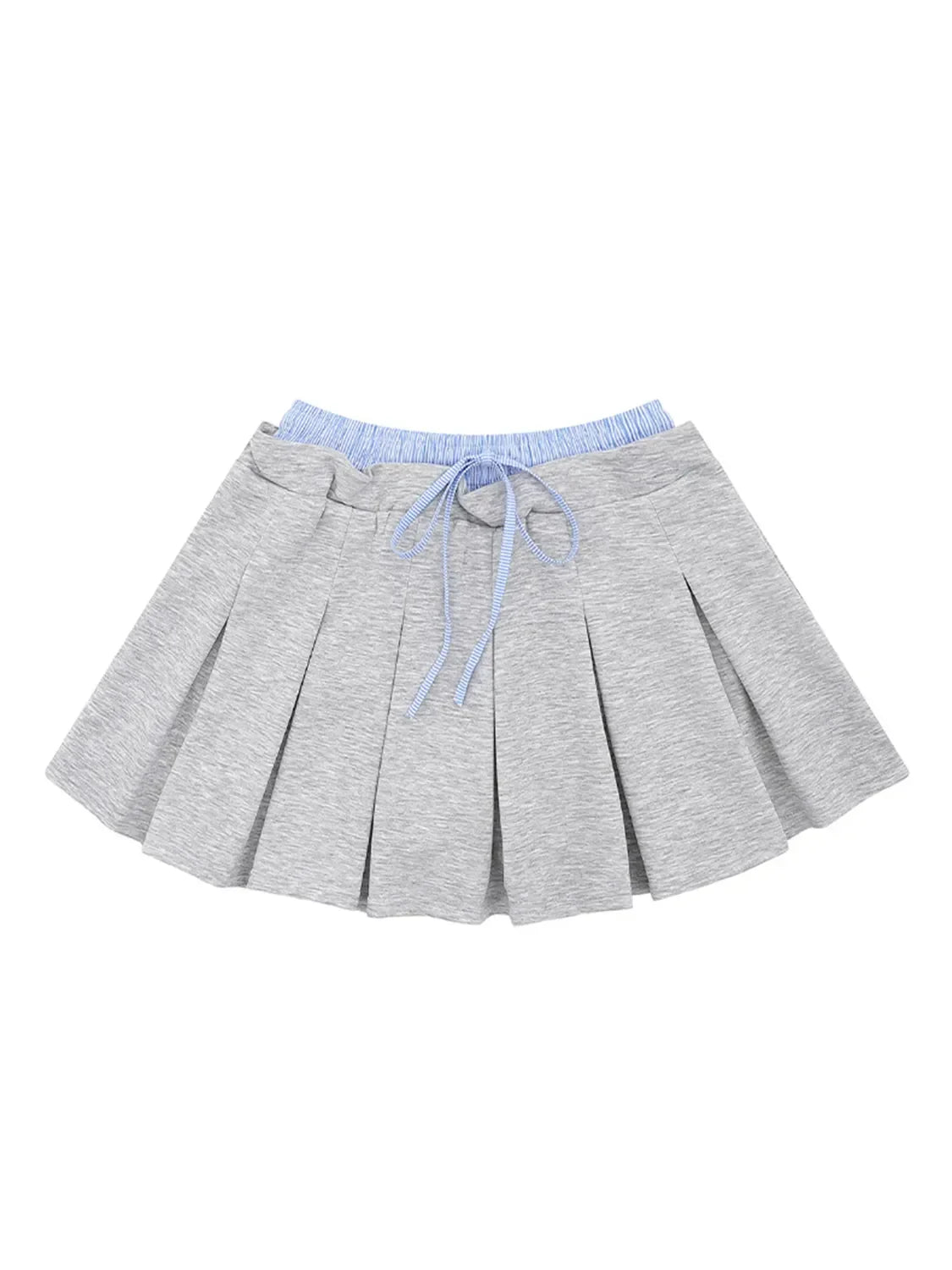 Velour Drawstring Pleated Mini Skirt Adjustable Waist - Southern Shores Clothing