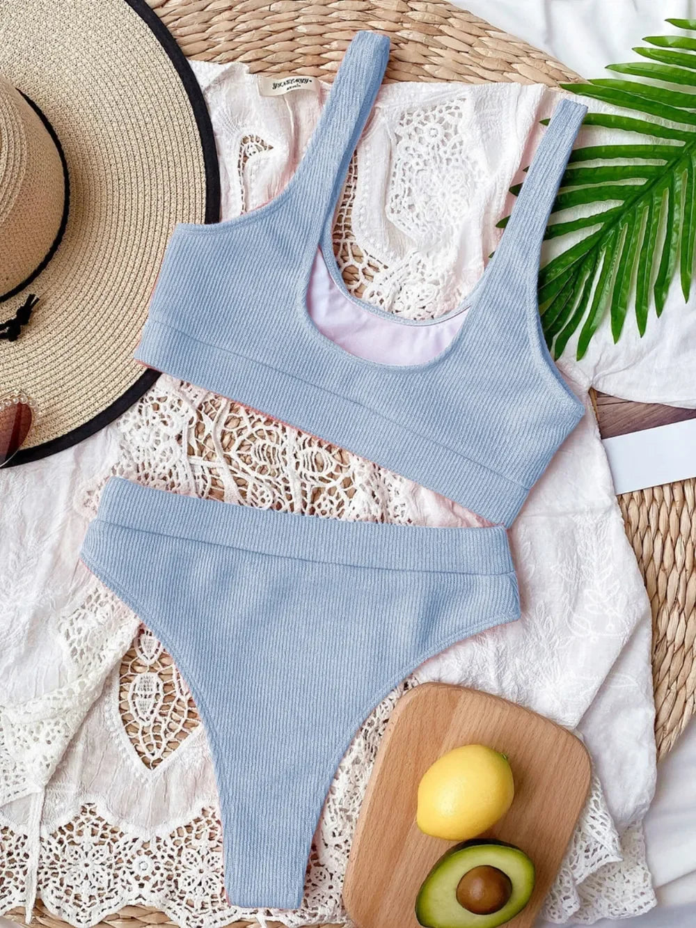 Scoop Neck Wide Strap Two-Piece Swim Set With Removable Padding - Southern Shores Clothing