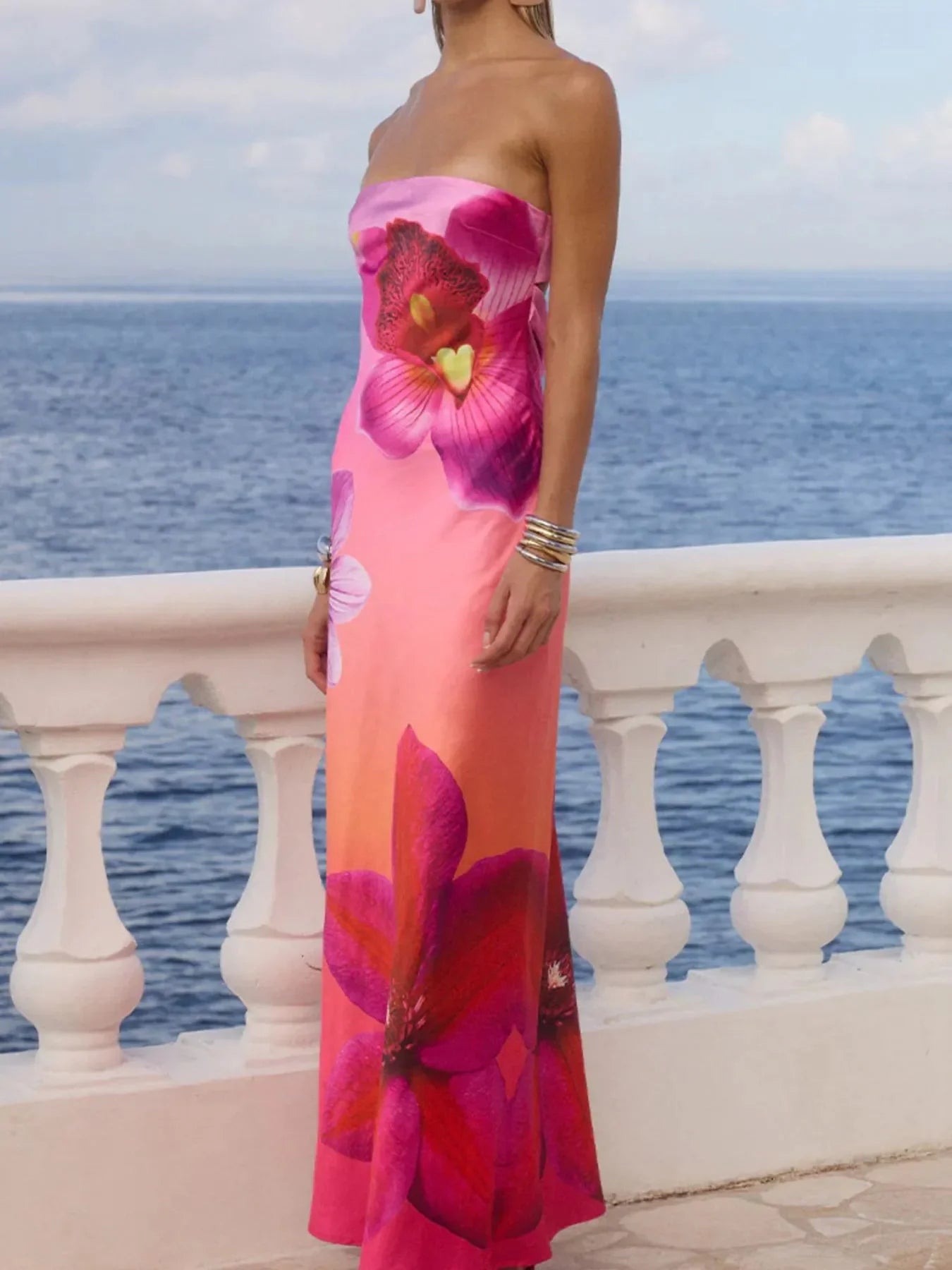 Printed Tube Maxi Magnolia Dress Sundress - Southern Shores Clothing
