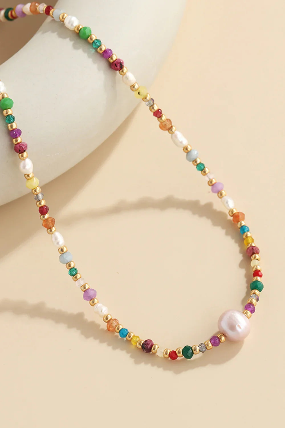 Coastal Bead Necklace With Pearls And Crystals - Southern Shores Clothing