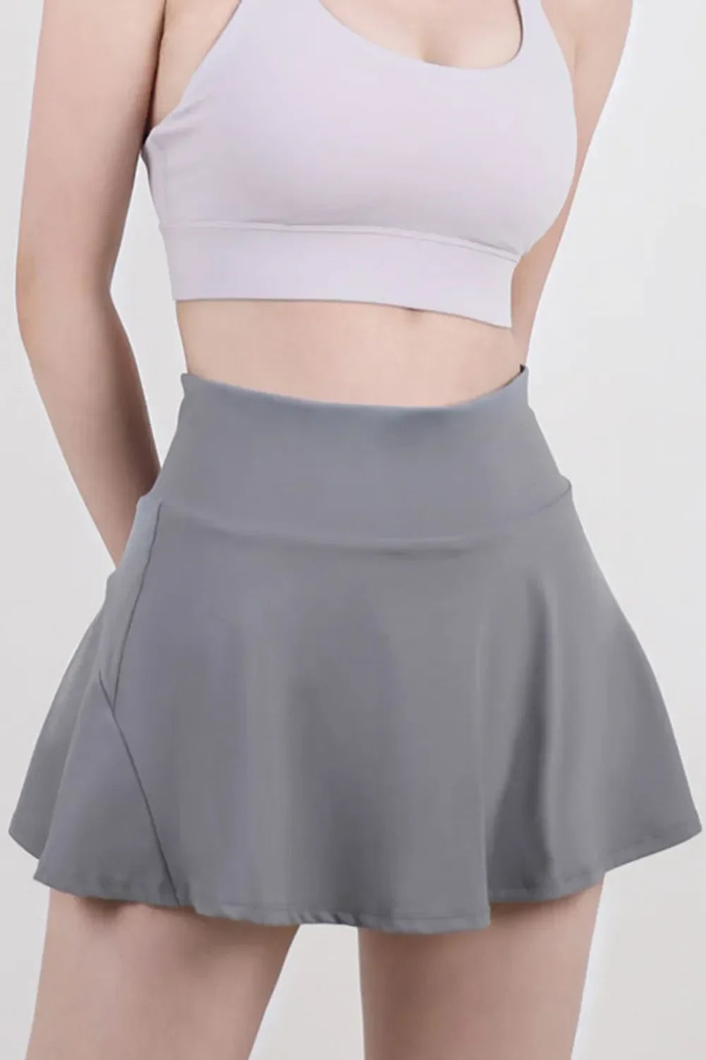 High Waist Pleated Active Skirt With Stretchy Fabric - Southern Shores Clothing