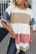 Patchwork Side Split Tunic T-Shirt With Stretch Fabric - Southern Shores Clothing