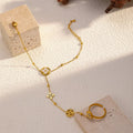Gold-Plated Clover Charm Hand Chain Bracelet - Southern Shores Clothing