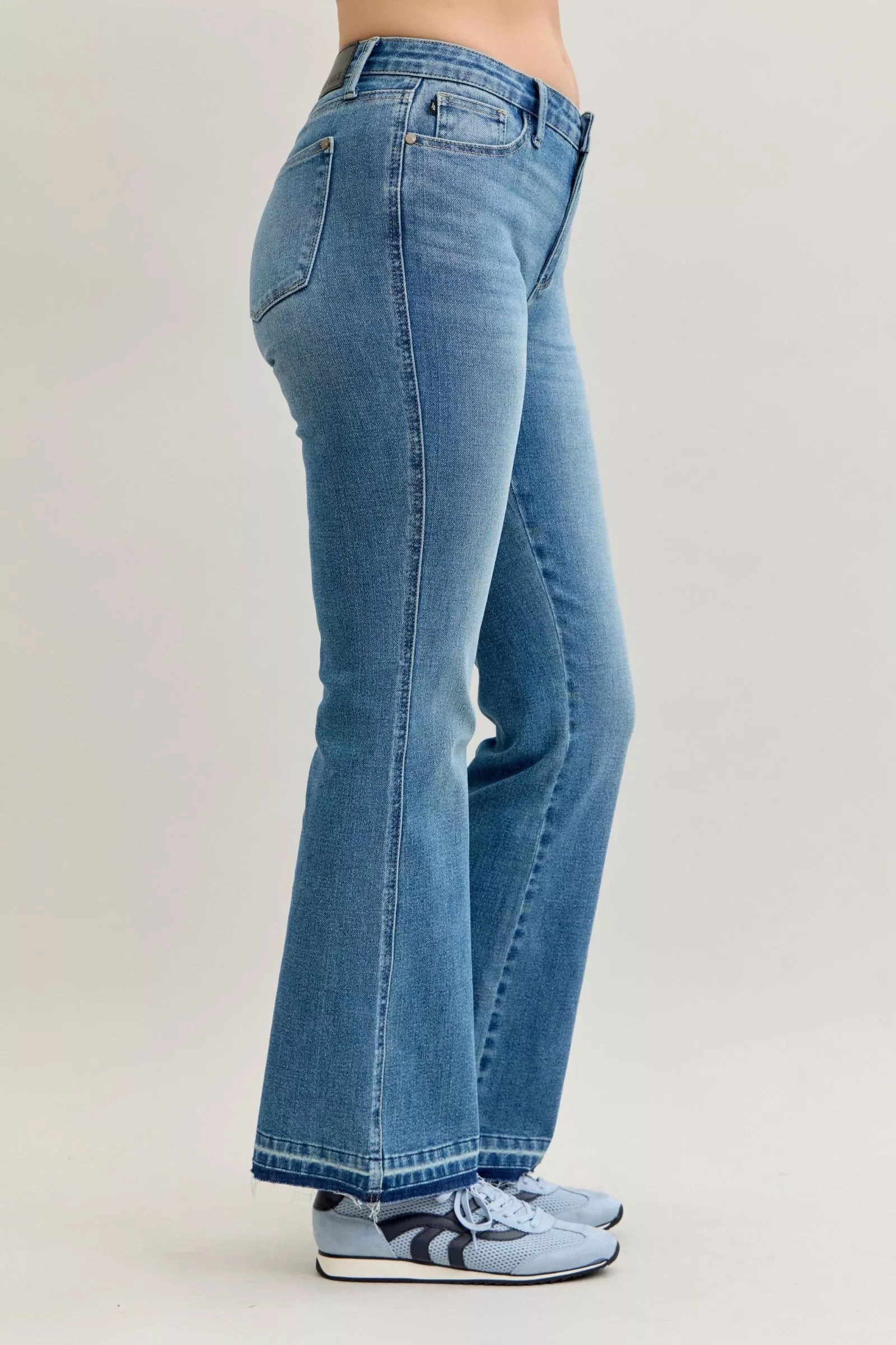 Plus Size Mid Rise Slim Bootcut Jeans With Tummy Control - Southern Shores Clothing