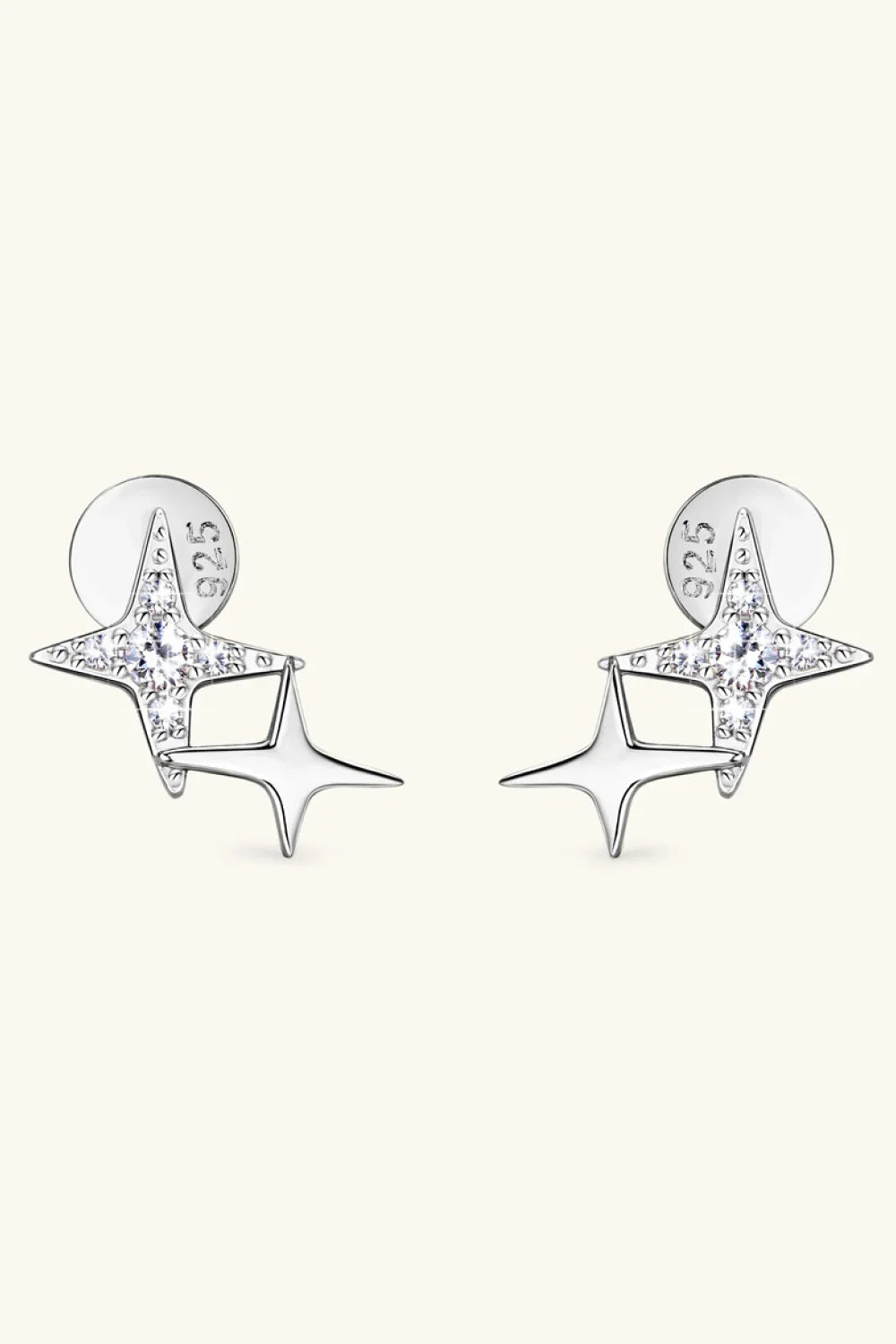 Minimalist Moissanite Star Earrings Sterling Silver - Southern Shores Clothing