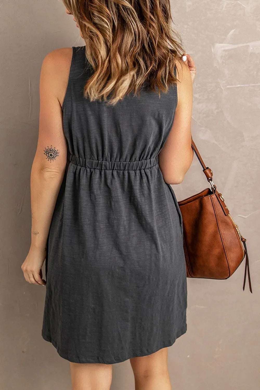 Casual Sleeveless Button Down Mini Magic Dress - Southern Shores Clothing