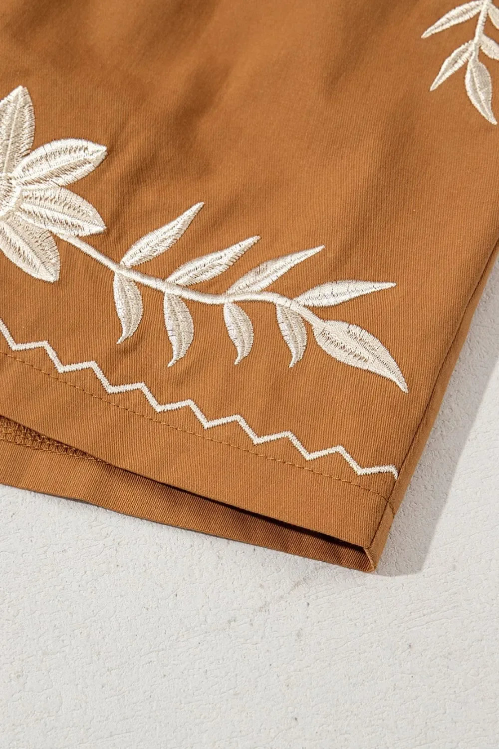 Embroidered Boho Tasseled Drawstring Elastic Waist Casual Shorts - Southern Shores Clothing