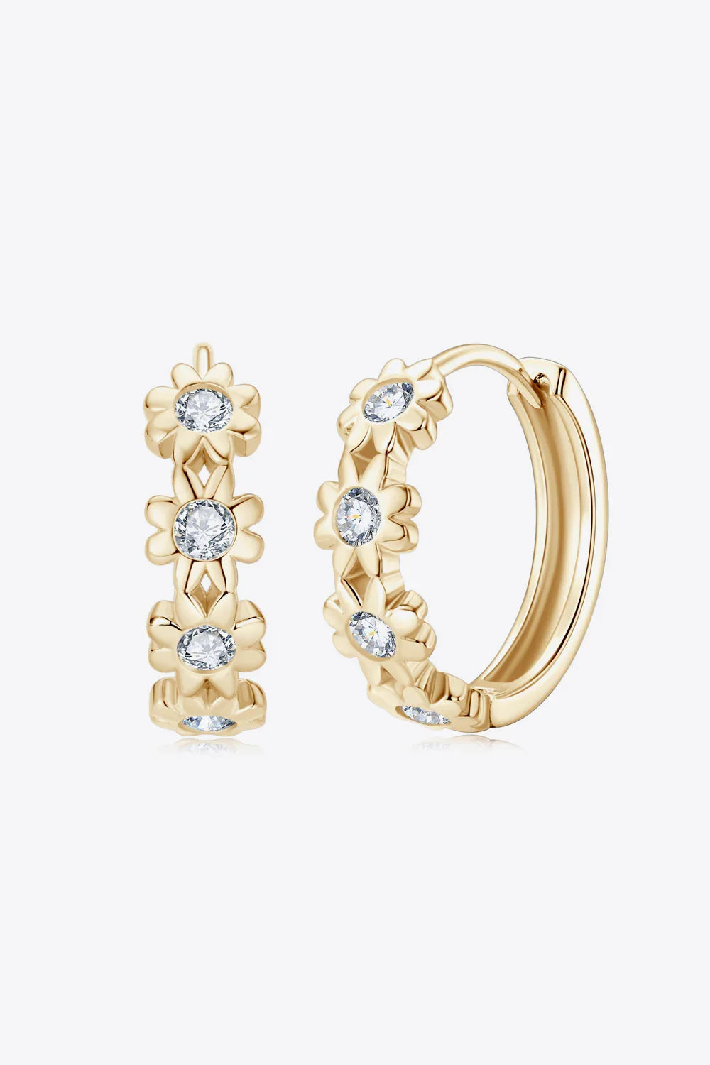 Moissanite Sterling Silver Huggie Earrings - Southern Shores Clothing