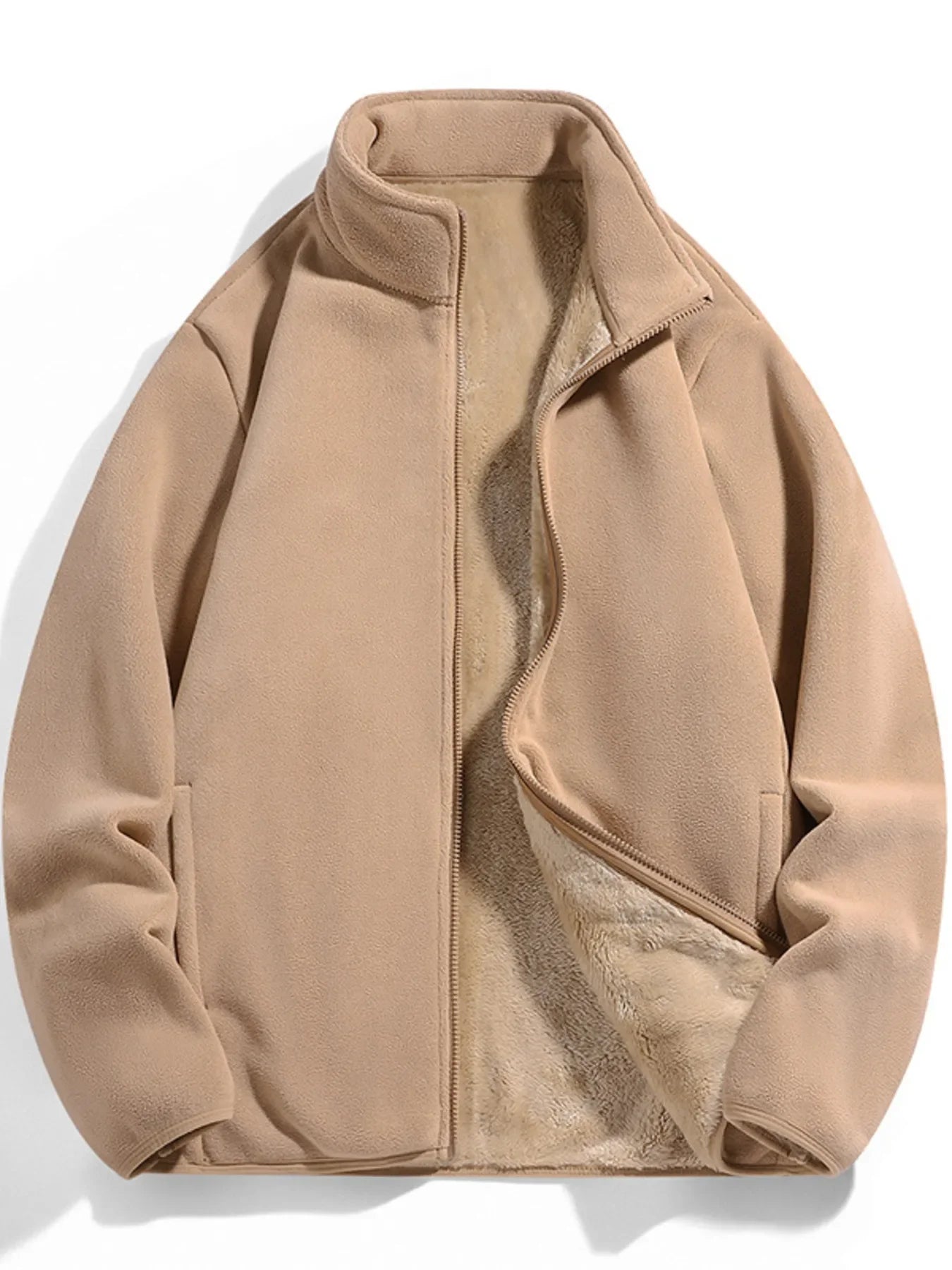 Plus Size Fleece Lined Zip Top With Pockets