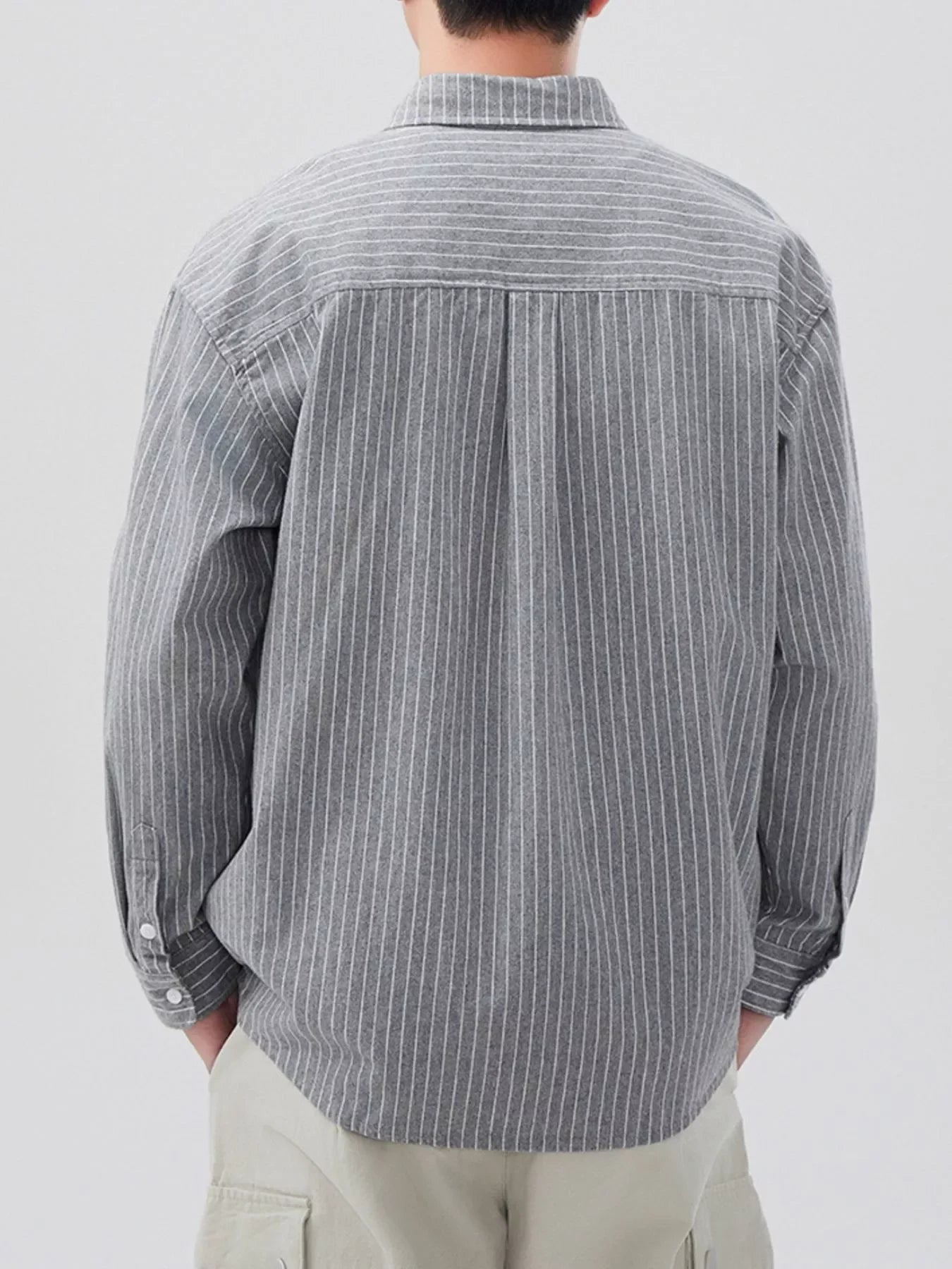 Plus Size Striped Button Up Cotton Shirt - Southern Shores Clothing