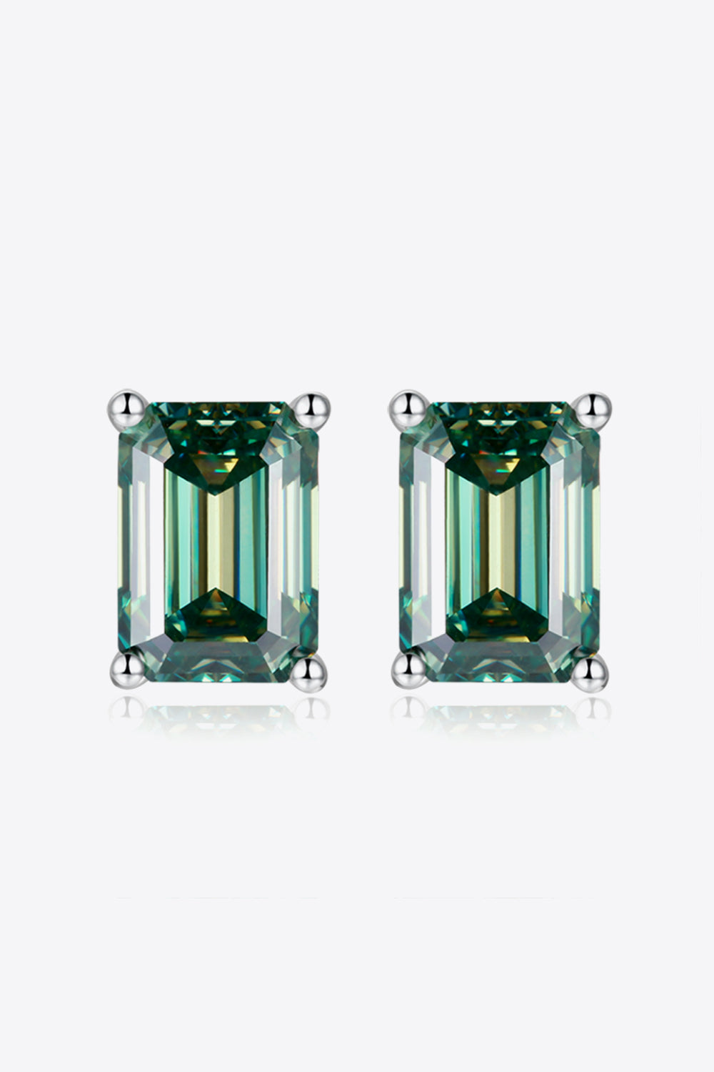Southern Shores 2 Carat Green Moissanite Stud Earrings