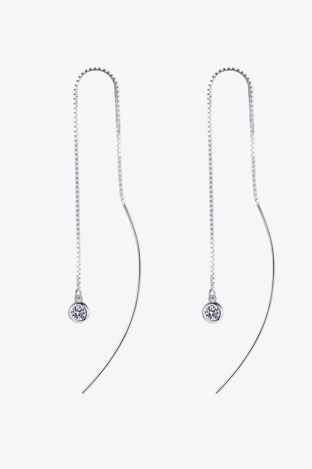 Minimalist Moissanite Sterling Silver Threader Earrings - Southern Shores Clothing