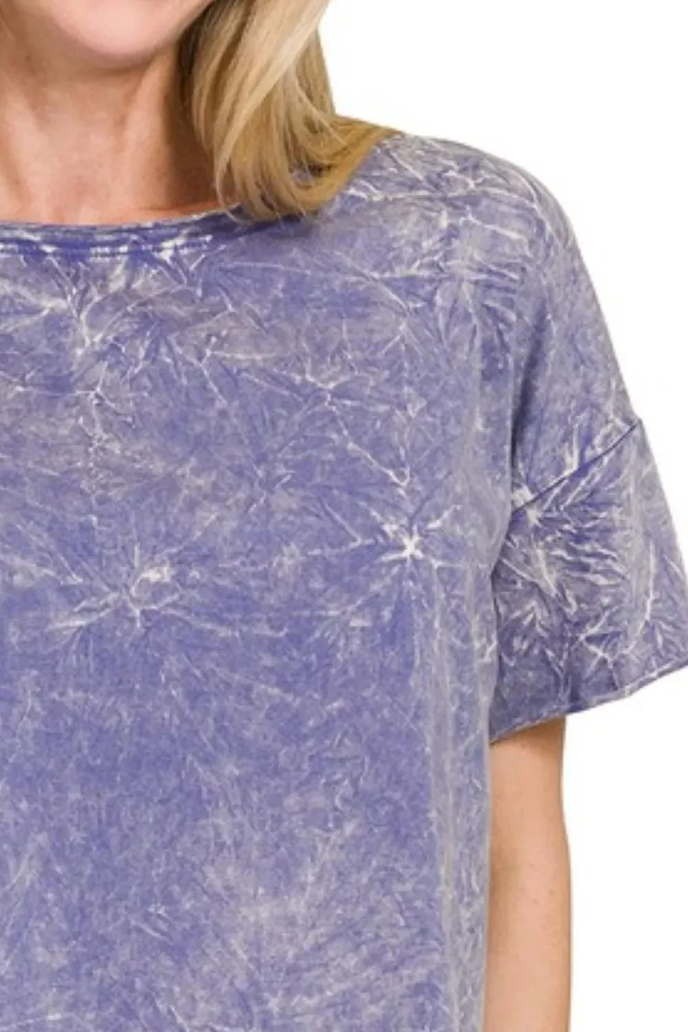 Tie-Dye Crew Neck Short Sleeve Crop Box Tee Shirt - Southern Shores Clothing