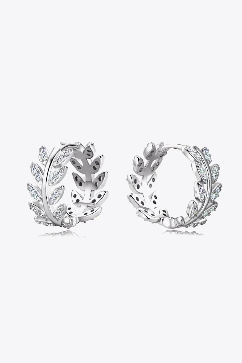 Minimalist Leaf Moissanite Sterling Silver Earrings - Southern Shores Clothing