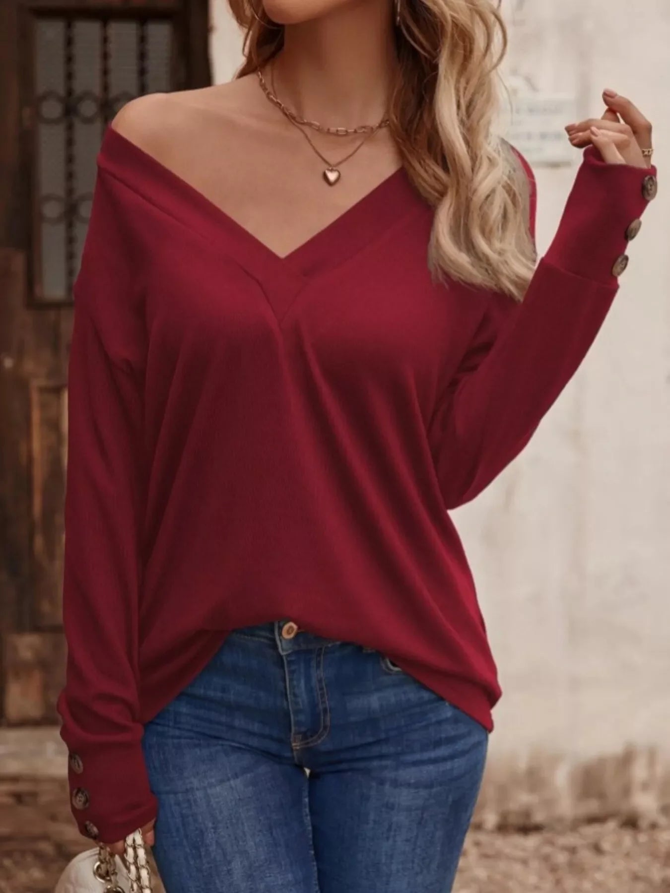 V-Neck Long Sleeve T-Shirt - Southern Shores Clothing