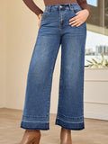 Beachside High Waist Wide Leg Washed Denim Jeans - Southern Shores Clothing