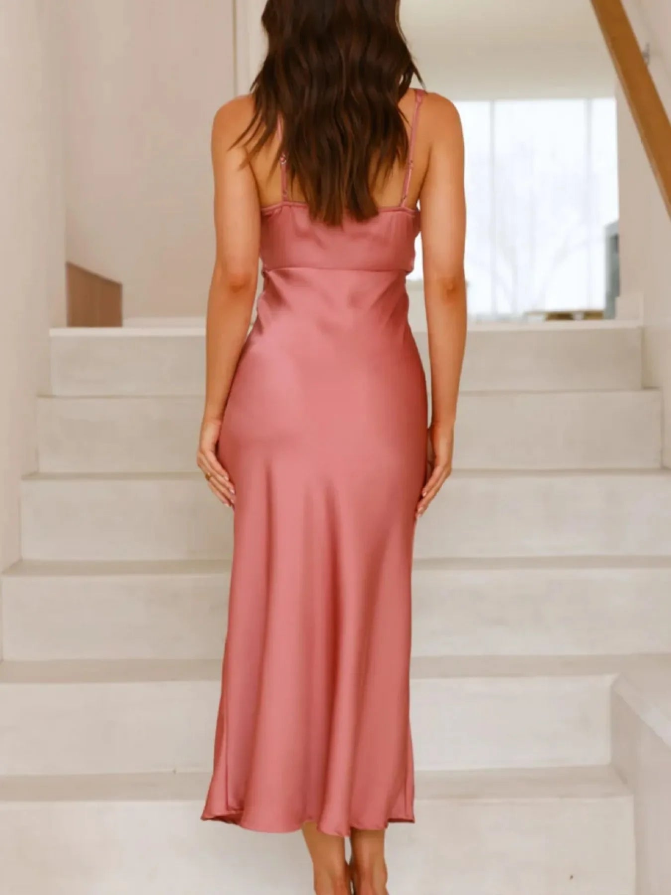 Satin Asymmetrical Magnolia Midi Dress Shimmering Evening - Southern Shores Clothing