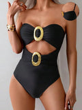 Cutout Sweetheart One-Piece Swimsuit Removable Padding - Southern Shores Clothing