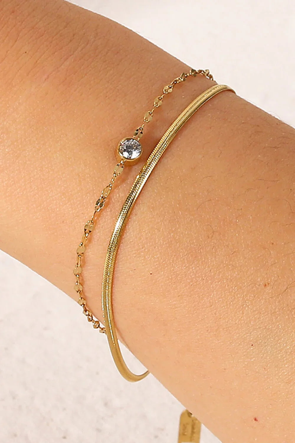 Rhinestone Double-Layered Bracelet With Coastal Charm - Southern Shores Clothing