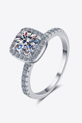2 Carat Moissanite Square Halo Ring Minimalist Design - Southern Shores Clothing