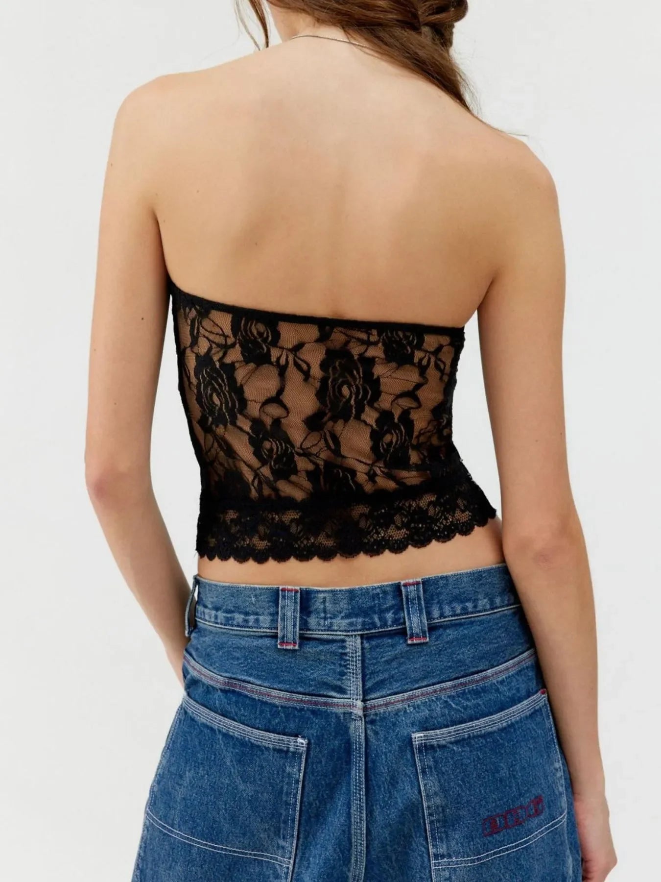 Lace Strapless Tube Top With Slight Stretch Feature - Southern Shores Clothing