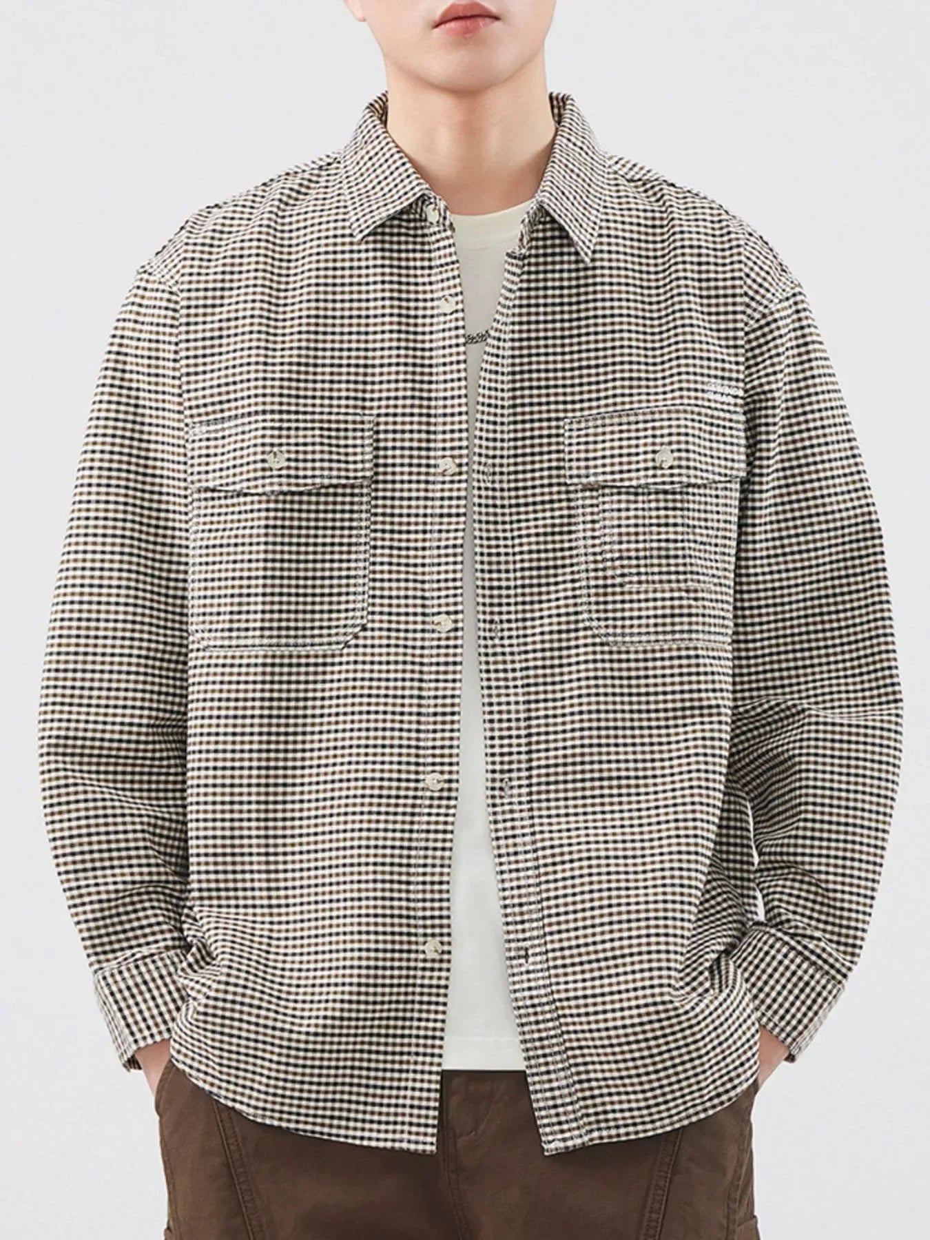 Plus Size Plaid Long Sleeve Button Up Shirt - Southern Shores Clothing