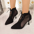 Point Toe Stiletto Pumps With Mesh Leather - Southern Shores Clothing