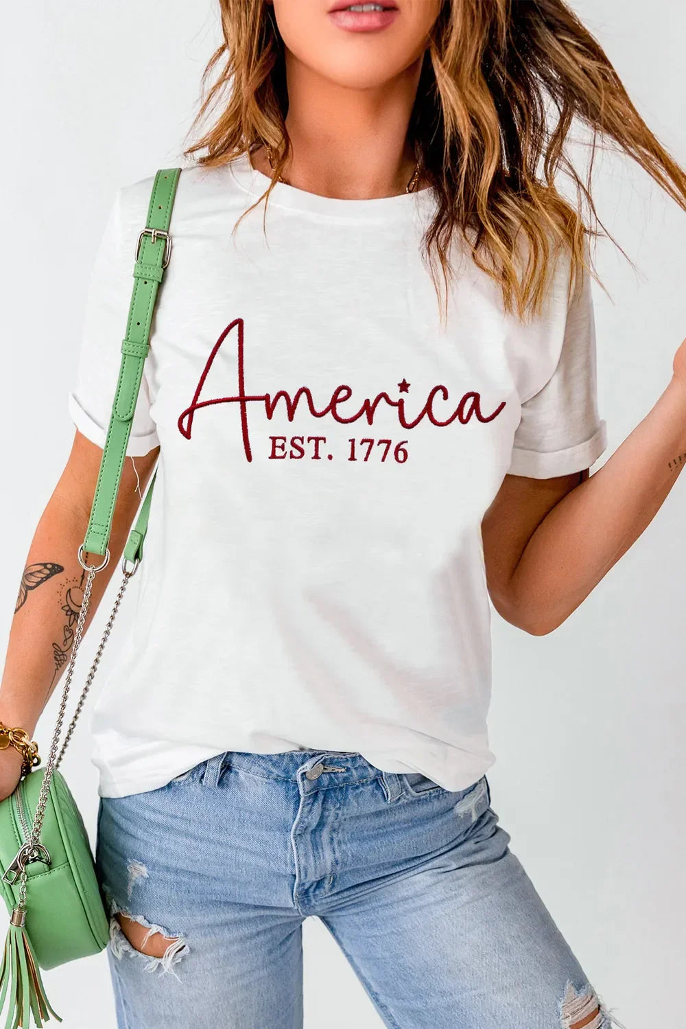 Letter Graphic Round Neck Short Sleeve T Shirt - Southern Shores Clothing