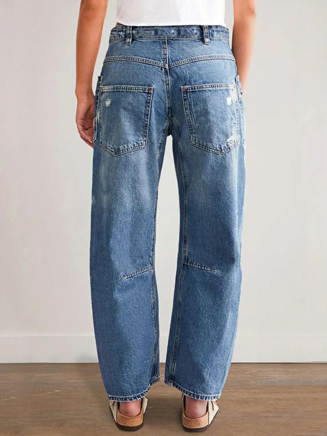 Coastal Distressed Denim Jeans With Pockets - Southern Shores Clothing