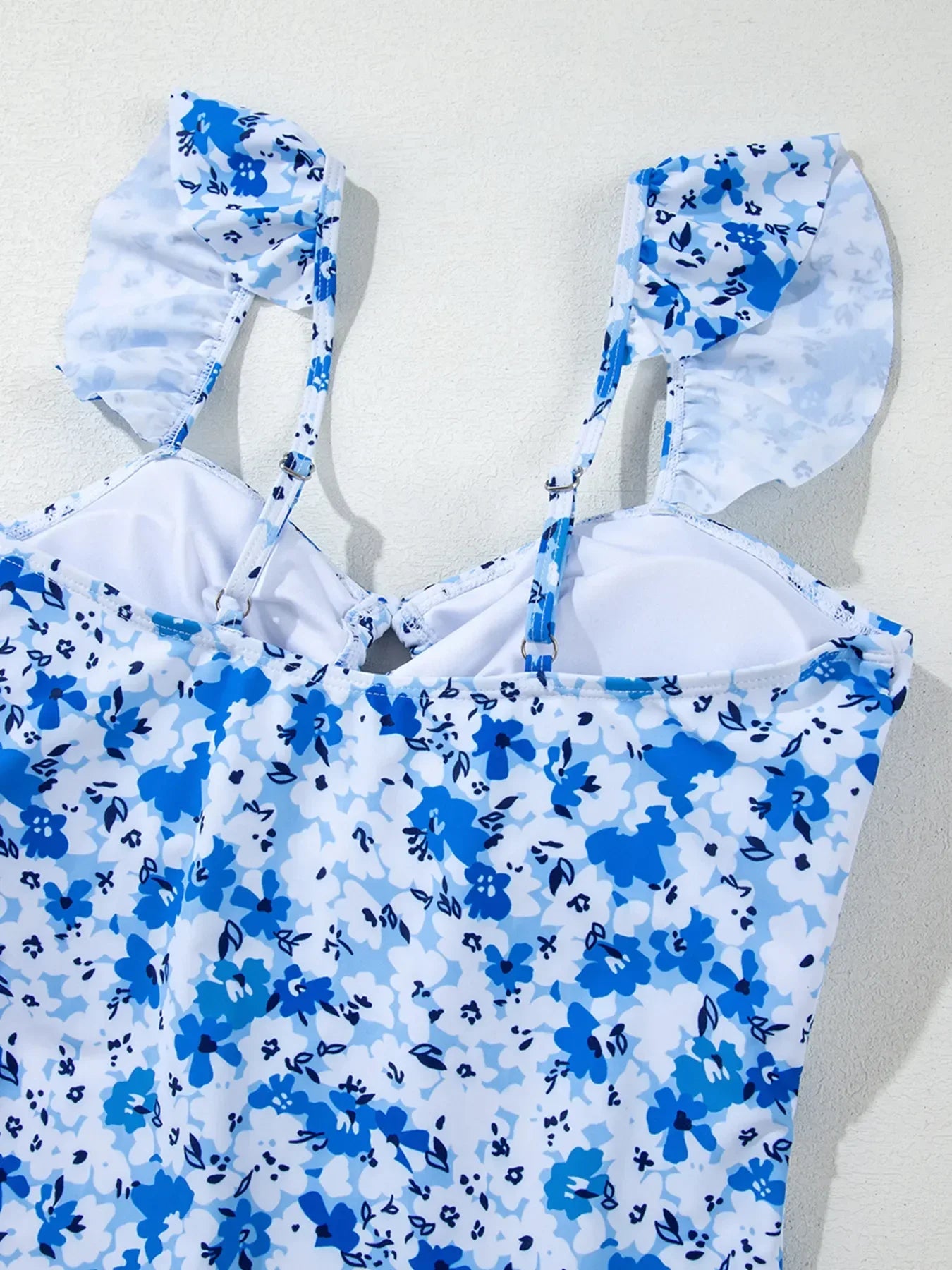 Floral Ruffled Lace-Up One-Piece Swimsuit - Southern Shores Clothing