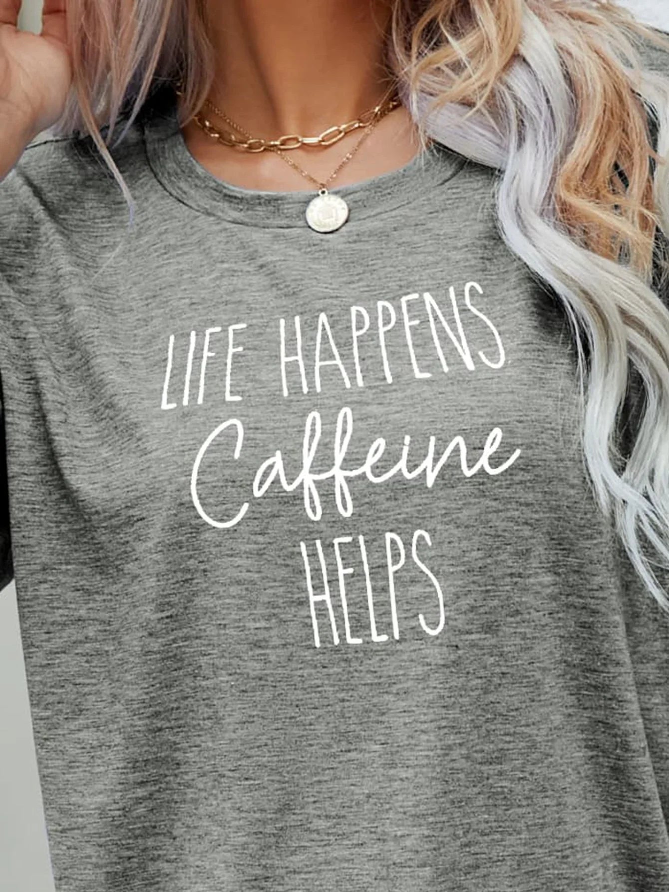 Slightly Stretchy Caffeine Graphic T-Shirt - Southern Shores Clothing