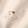 Sterling Silver Gold Plated Heart Cut Zircon Open Ring - Southern Shores Clothing