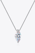 1 Carat Moissanite Necklace Rhodium Plated Sterling Silver - Southern Shores Clothing