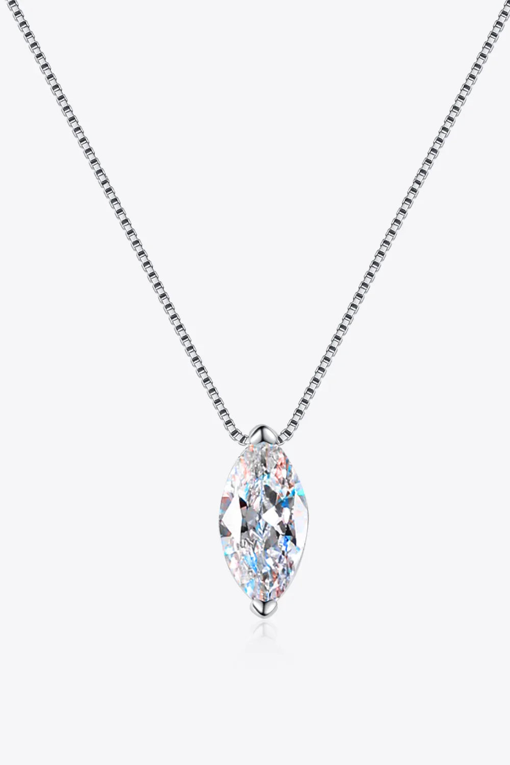 1 Carat Moissanite Necklace Rhodium Plated Sterling Silver - Southern Shores Clothing