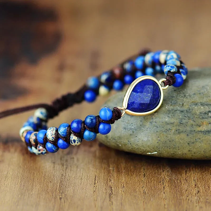 Natural Stone Teardrop Bracelet With Coastal Elegance - Southern Shores Clothing