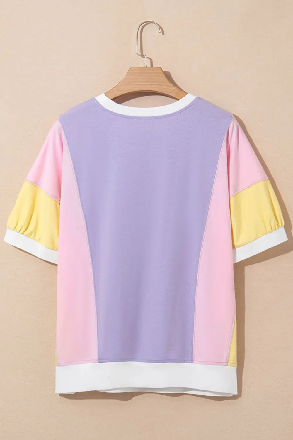 Block Patchwork Oversized Half Sleeve Relaxed T Shirt - Southern Shores Clothing
