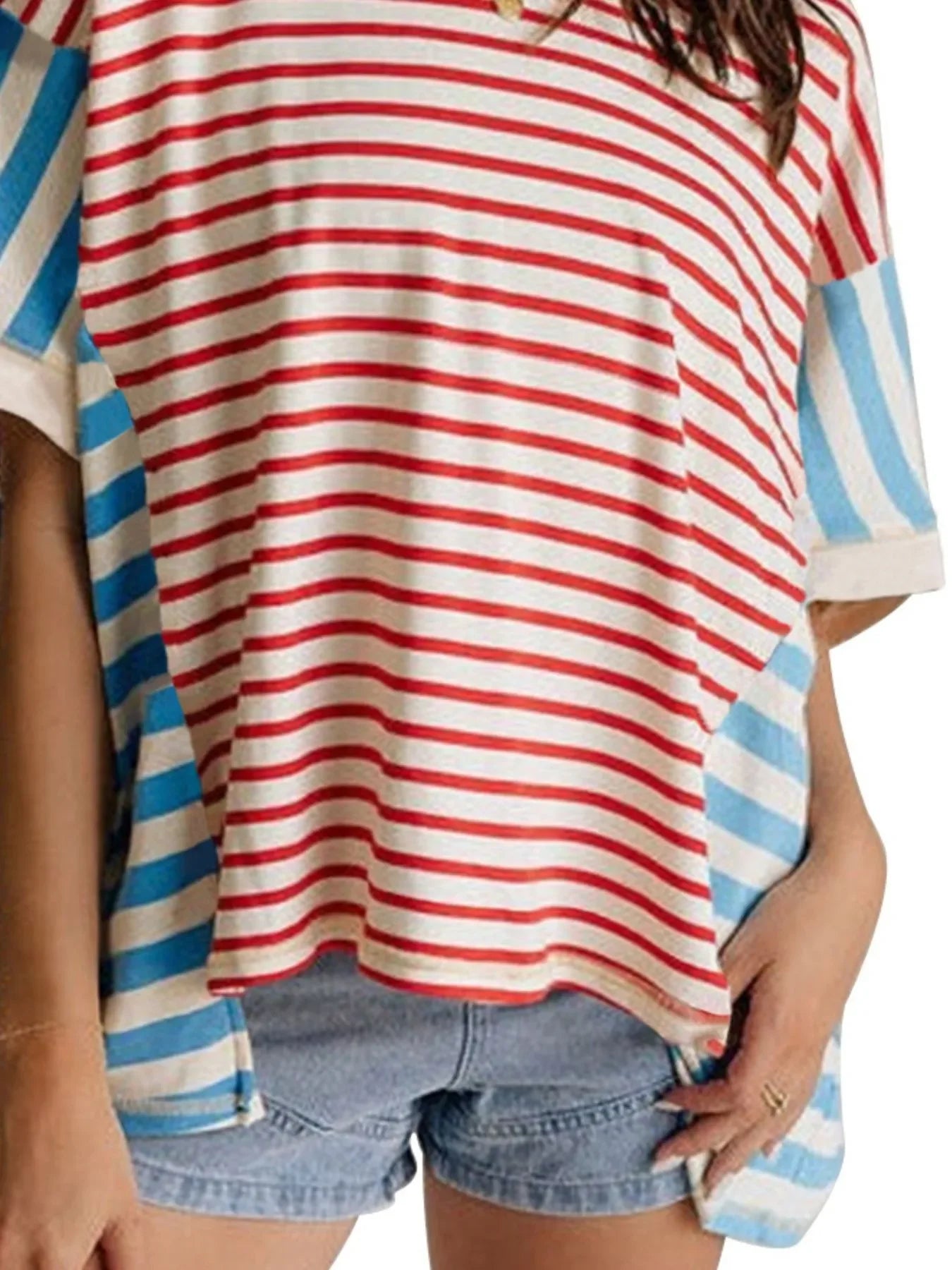 Striped Oversized T Shirt With Relaxed Fit - Southern Shores Clothing