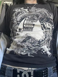 Graphic Round Neck Long Sleeve T-Shirt - Southern Shores Clothing