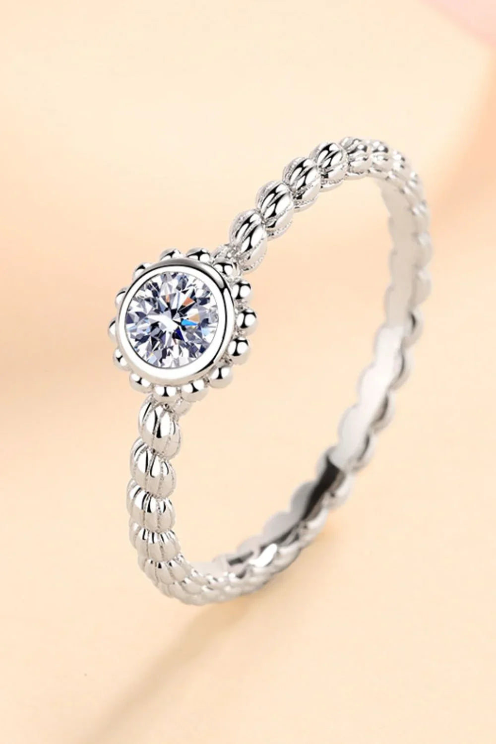 0.3-Carat Moissanite Ring In Rhodium Plated Sterling Silver - Southern Shores Clothing