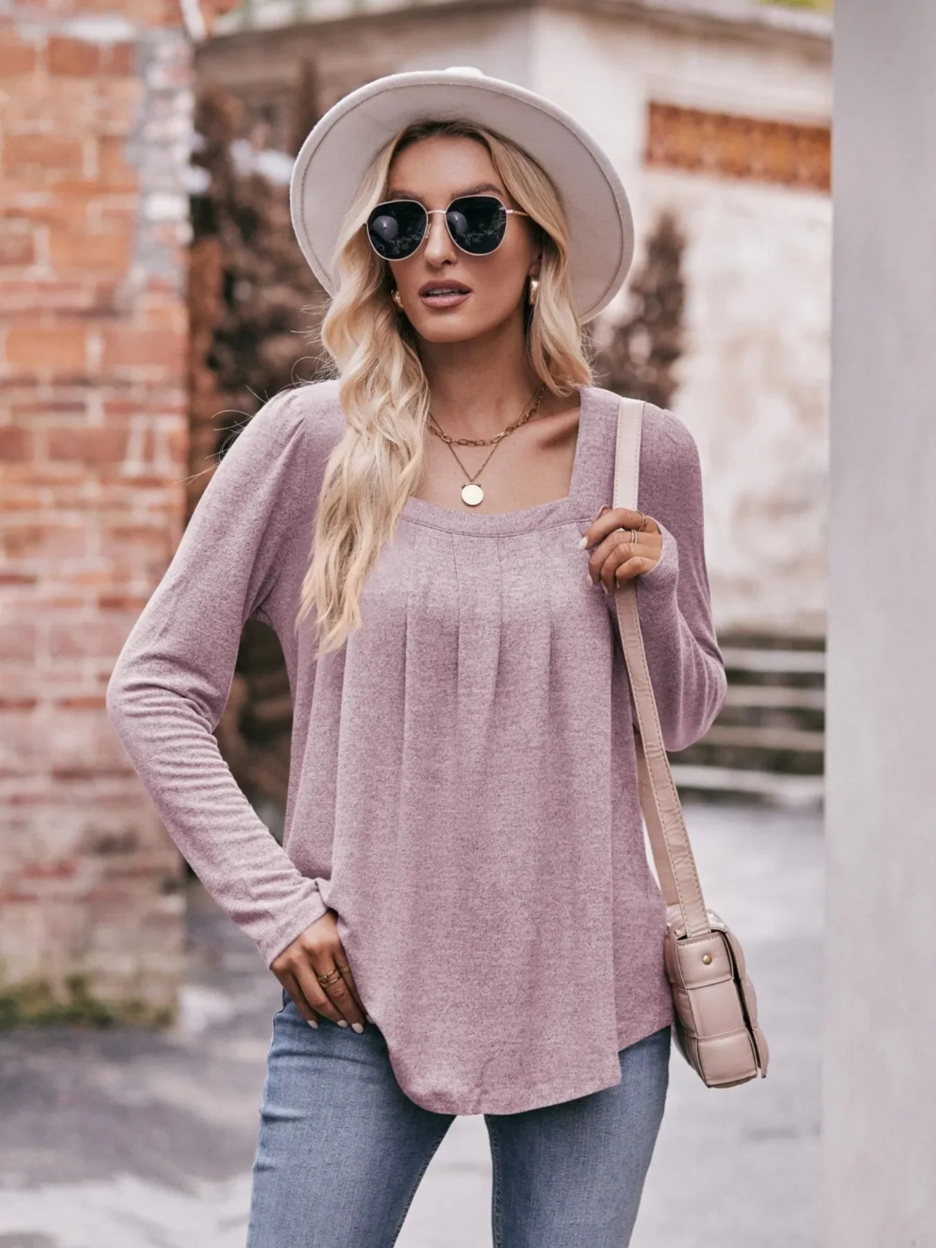 Square Neck Long Sleeve T-Shirt - Southern Shores Clothing
