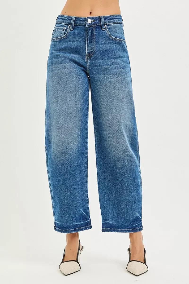 Relaxed Fit Slouchy Cropped Barrel Jeans - Southern Shores Clothing