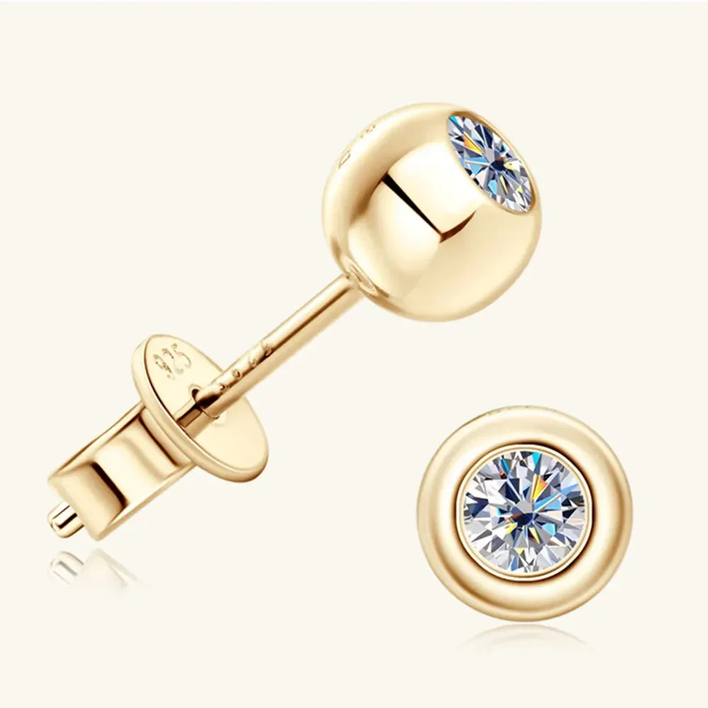 Moissanite Sterling Silver Stud Earrings - Southern Shores Clothing