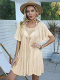 Openwork Flutter Sleeve Swim Cover Up Dress One Size