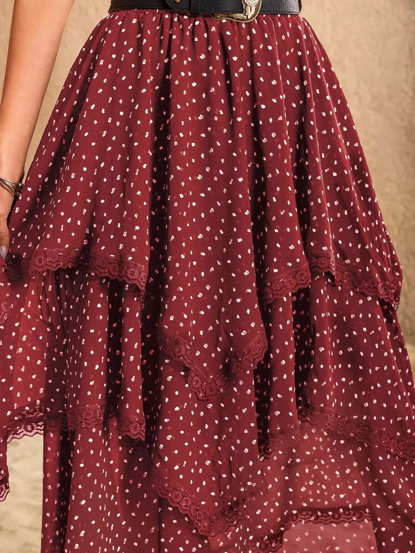 Lightweight Breathable Lace Detail Layered Skirt - Southern Shores Clothing