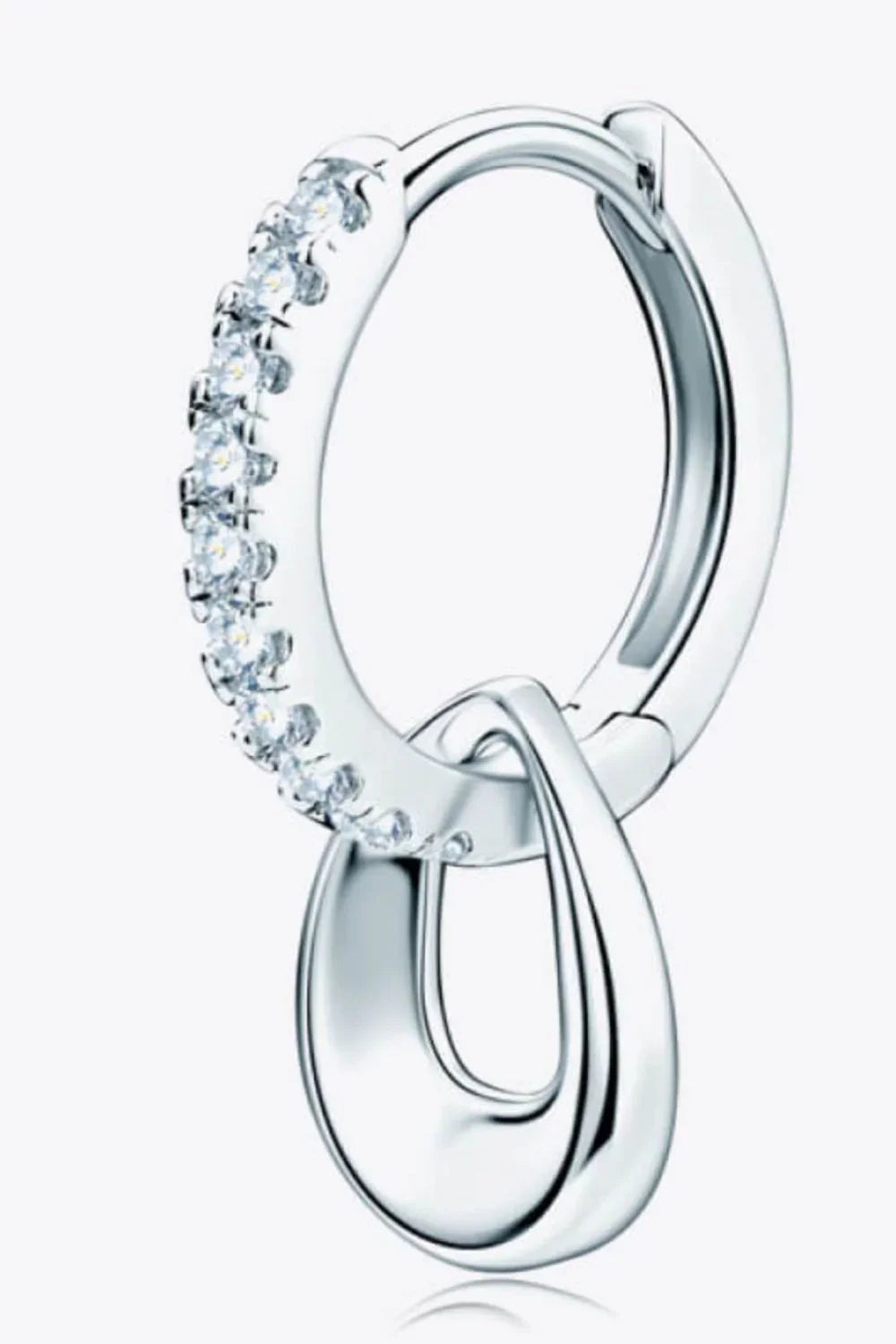 Sterling Silver Moissanite Double Hoop Earrings - Southern Shores Clothing