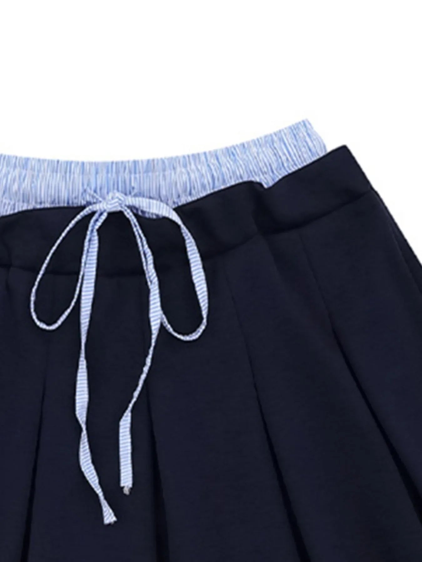 Velour Drawstring Pleated Mini Skirt Adjustable Waist - Southern Shores Clothing