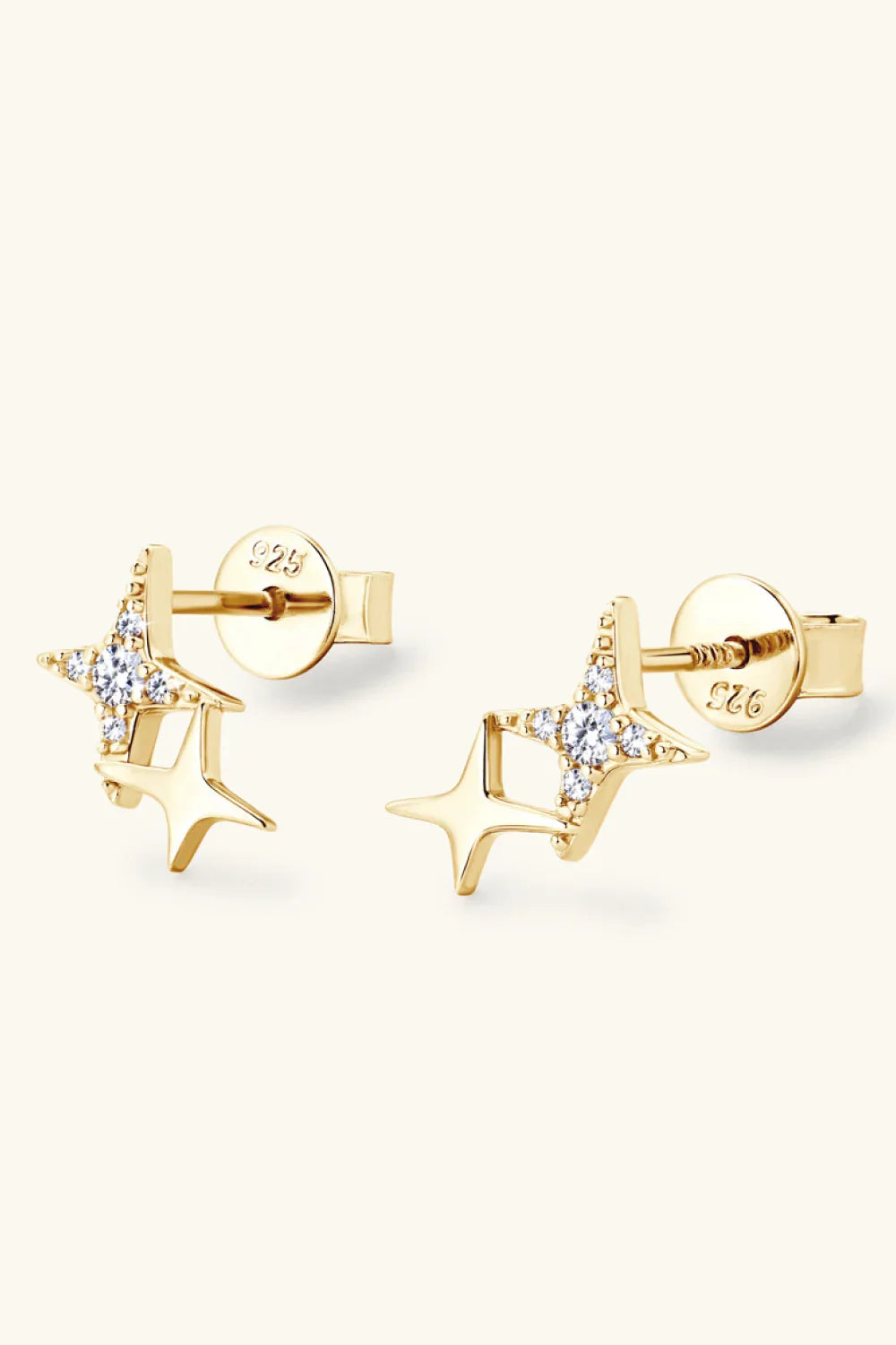 Minimalist Moissanite Star Earrings Sterling Silver - Southern Shores Clothing